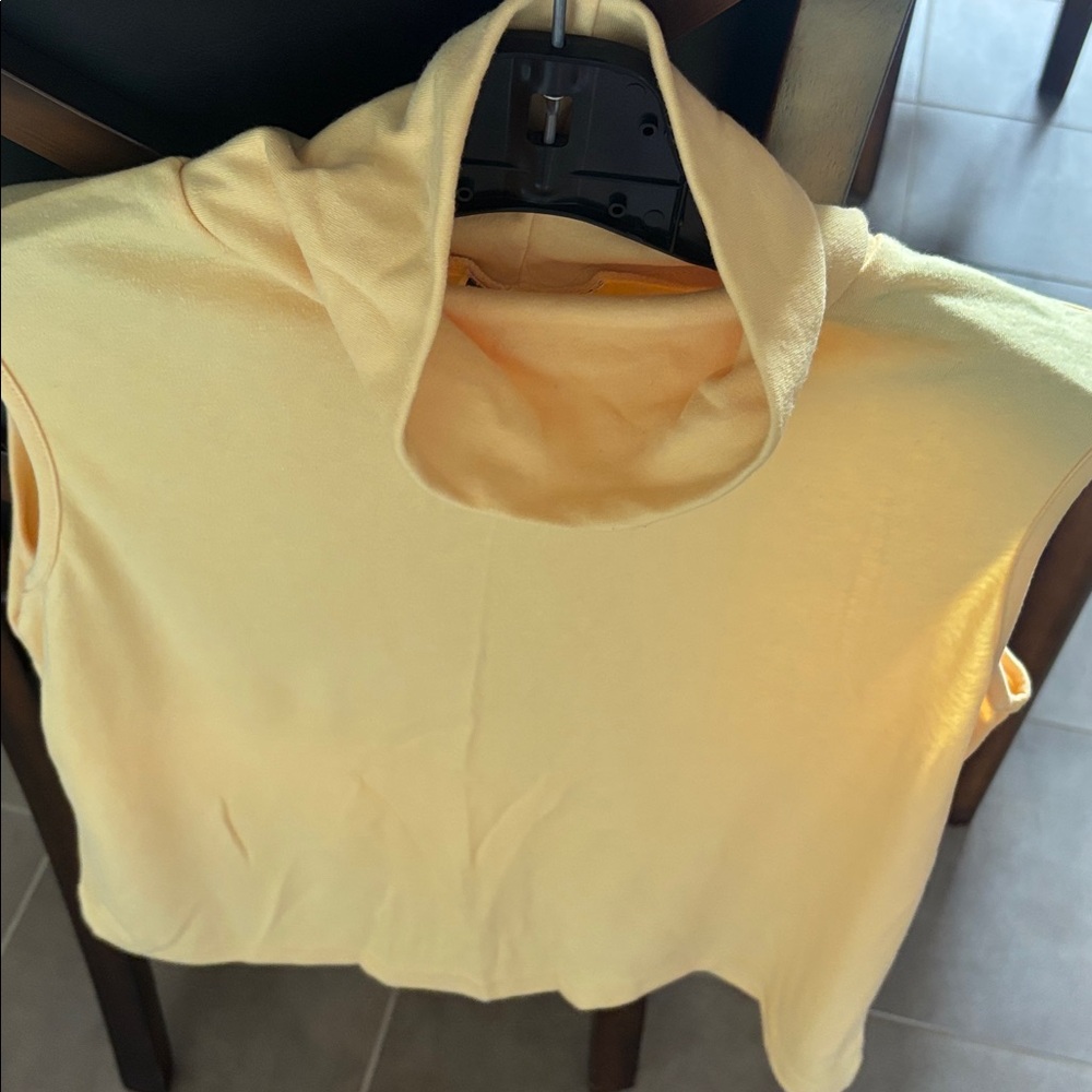 Yellow Sleeveless Turtleneck Top NWOT